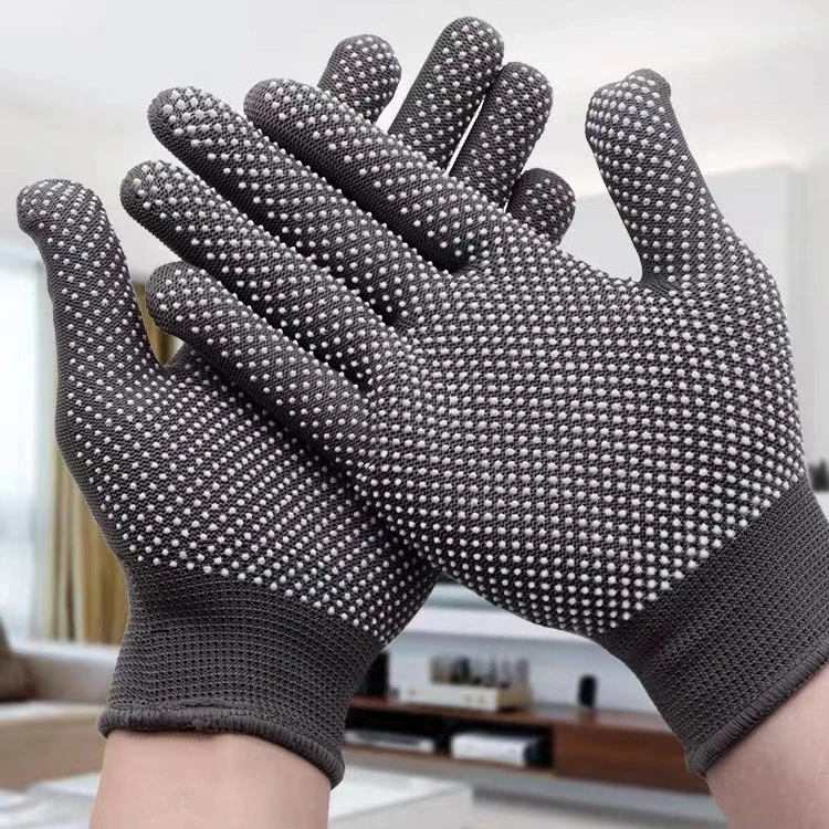 秋收种地手套尼龙薄款手掌涂胶点防滑舒适透气家务农活