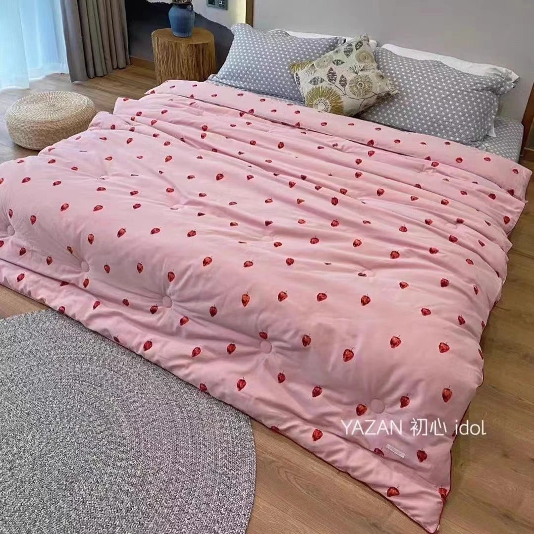 雅赞新款冬季水洗被羽丝绒双人单人学生机洗不变形双面加厚双层