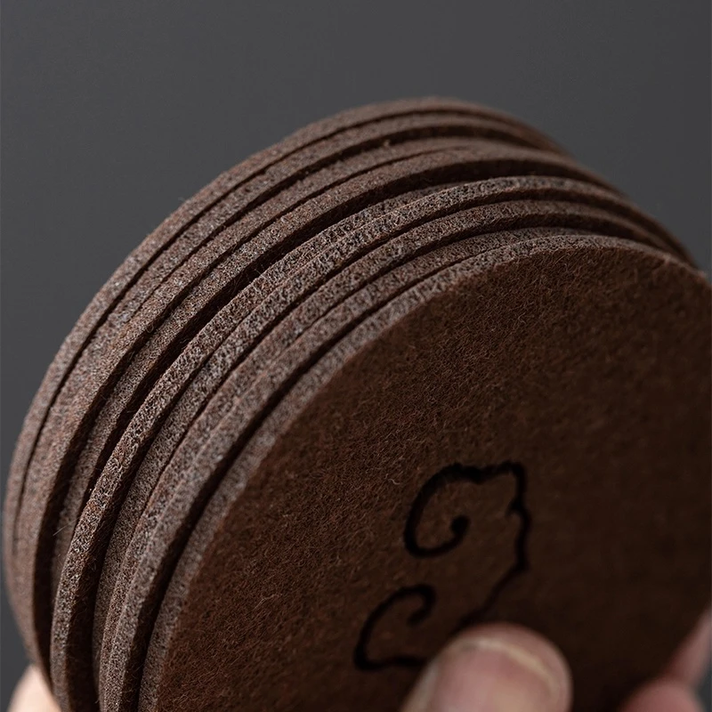 中国风创意吸水毛毡杯垫功夫茶杯托禅意隔热防滑镂空壶承垫子配件