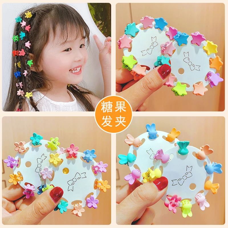 可爱卡通糖果色小抓夹女童春季彩色花朵发卡宝宝不伤发夹子发饰