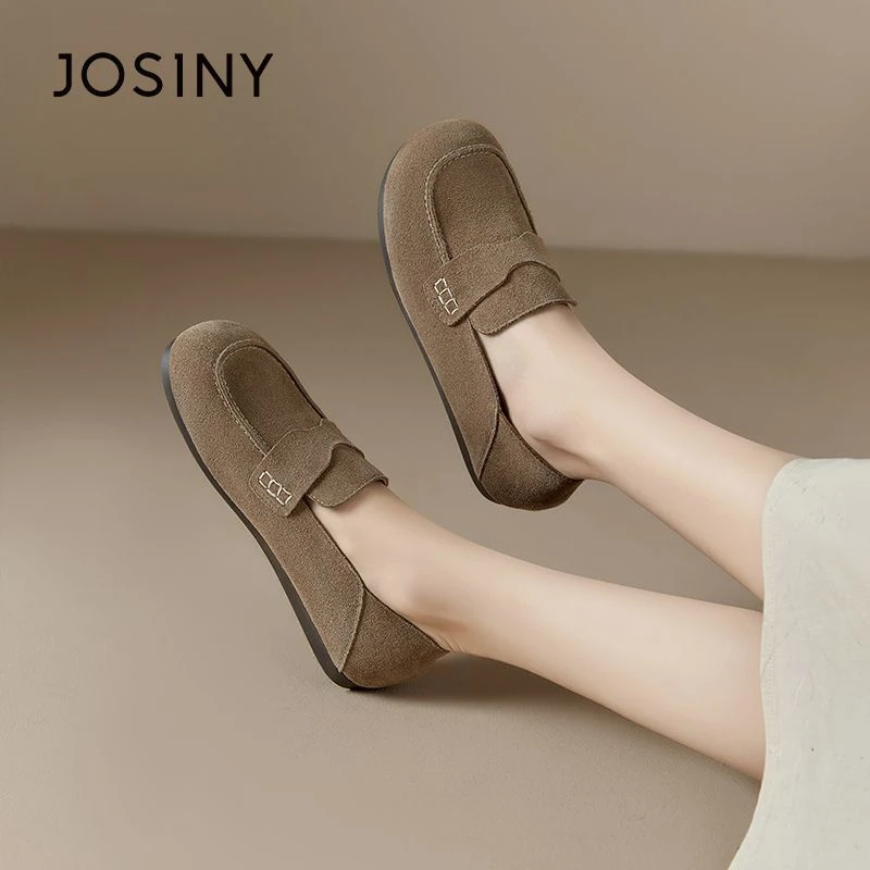 卓诗尼2025年秋季新款软底复古勃肯鞋女平底单鞋一脚蹬女士乐福鞋