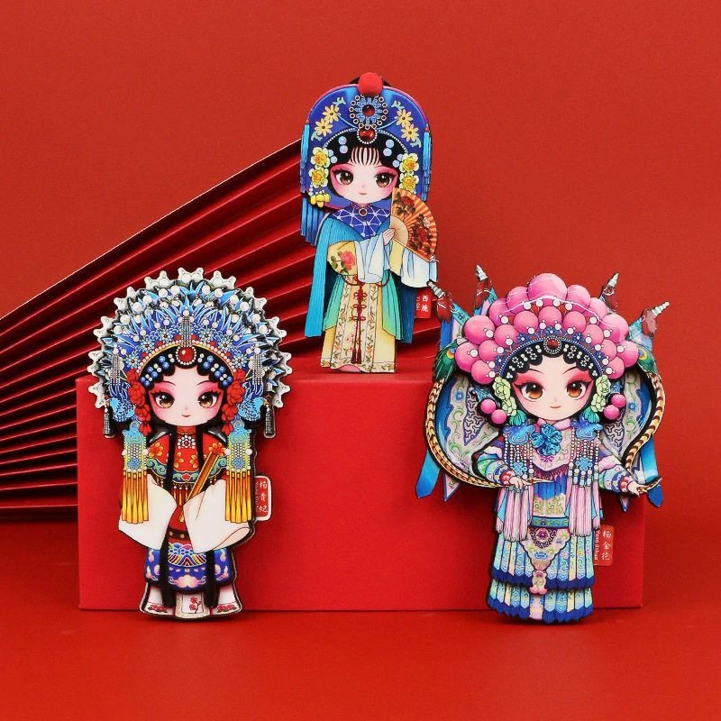 京剧脸谱人物冰箱贴木质磁吸磁性国潮穆桂英关羽杨贵妃文创纪念品