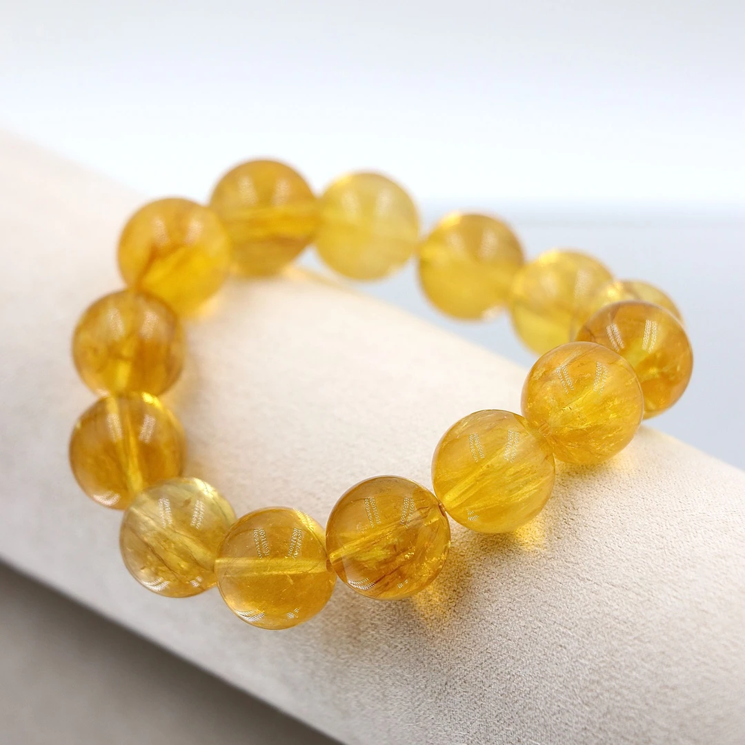 天然拉丝体透体黄金萤石手串Y8802-尺寸可选-多样性发一