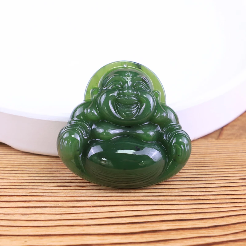 北极玉 碧玉佛公吊坠约50mm/ WDBS-058