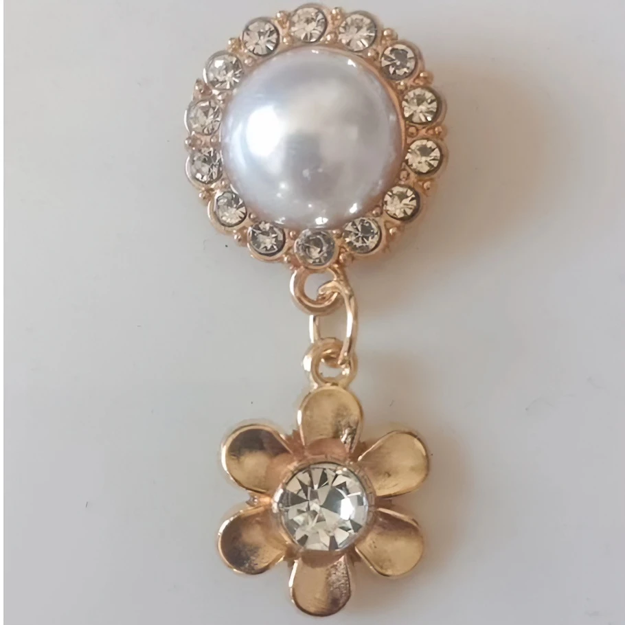 《钛钢保色珍珠胸针》复古时尚网红重工女士胸针