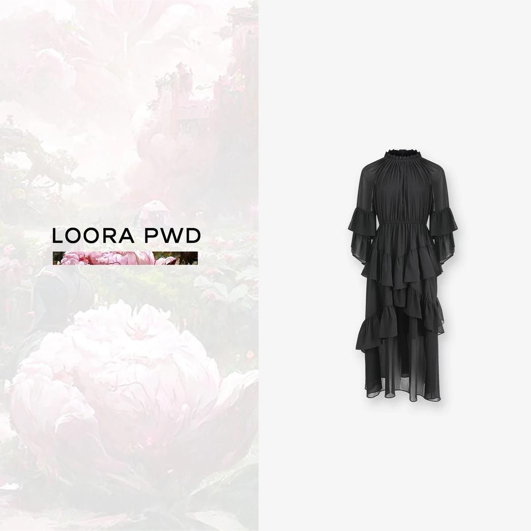 LOORAPWD/罗拉密码品牌爆款气质优雅不规则连衣裙23WLAC0029N