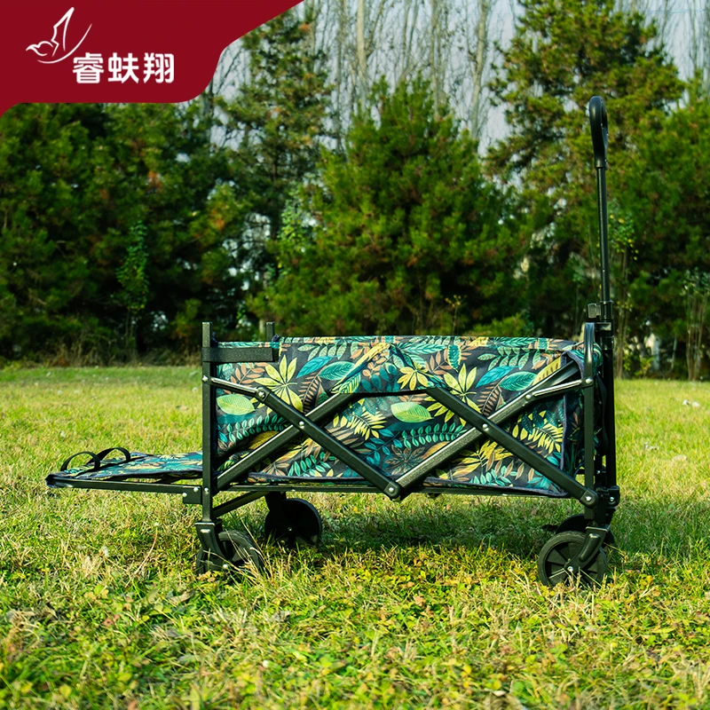 高颜值特轻便枫叶户外小拉车小推车逛超市买菜拉快递带娃多功能车