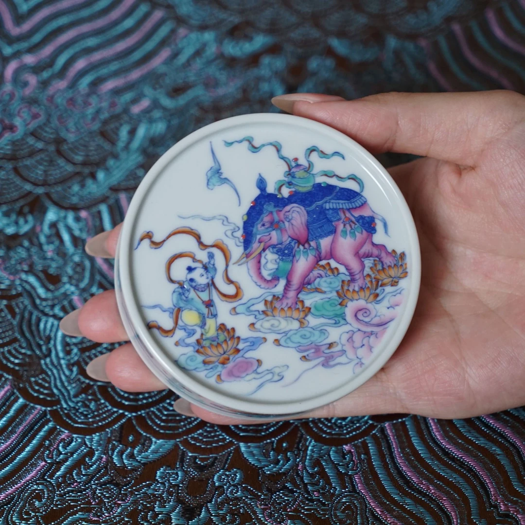 【空山明月】-象神新斗彩盖置