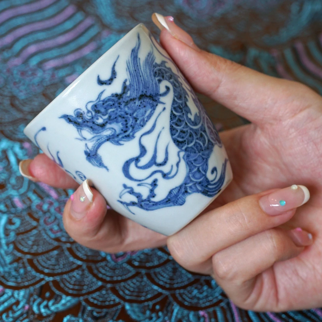 【沐朴】-青花龙纹手雷杯