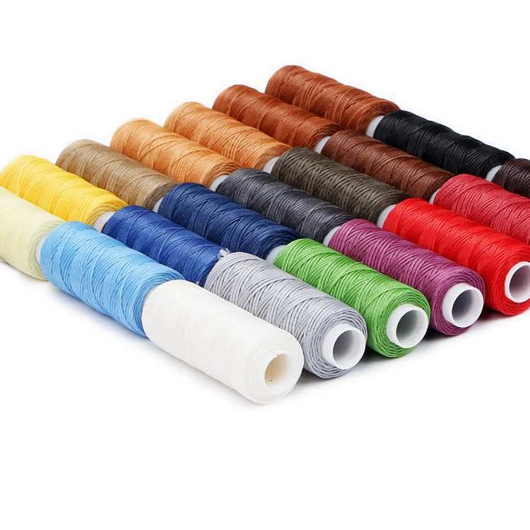diy编织缝纫扁蜡绳150D扁蜡线0.8mm涤纶服装针线彩色吊坠小卷蜡