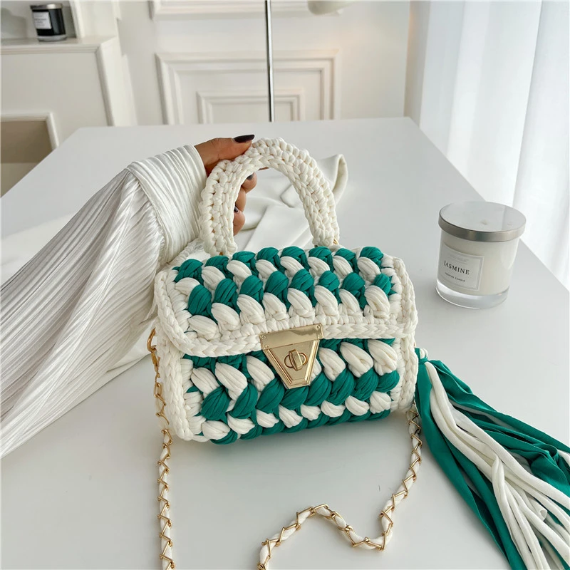 手工diy编织包流苏包手提单肩斜跨针织包送女友自制作半成品材料