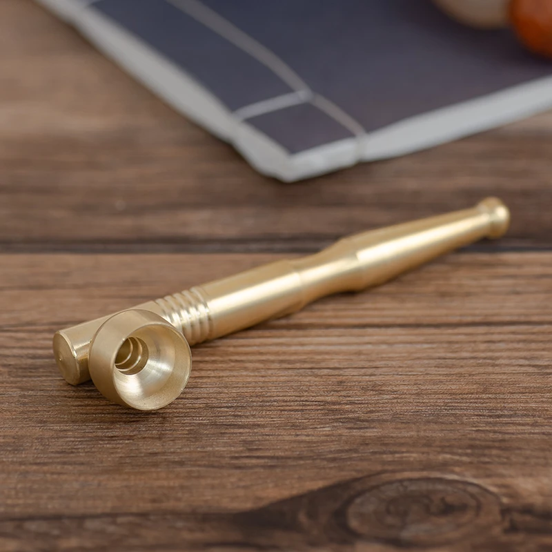 老式纯铜三用烟斗男士过滤旱烟袋锅子黄铜两用便携清洗型烟嘴烟杆