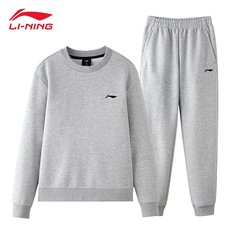 李宁运动套装男套头运动服秋冬季2023跑步套装休闲卫衣运动裤套装