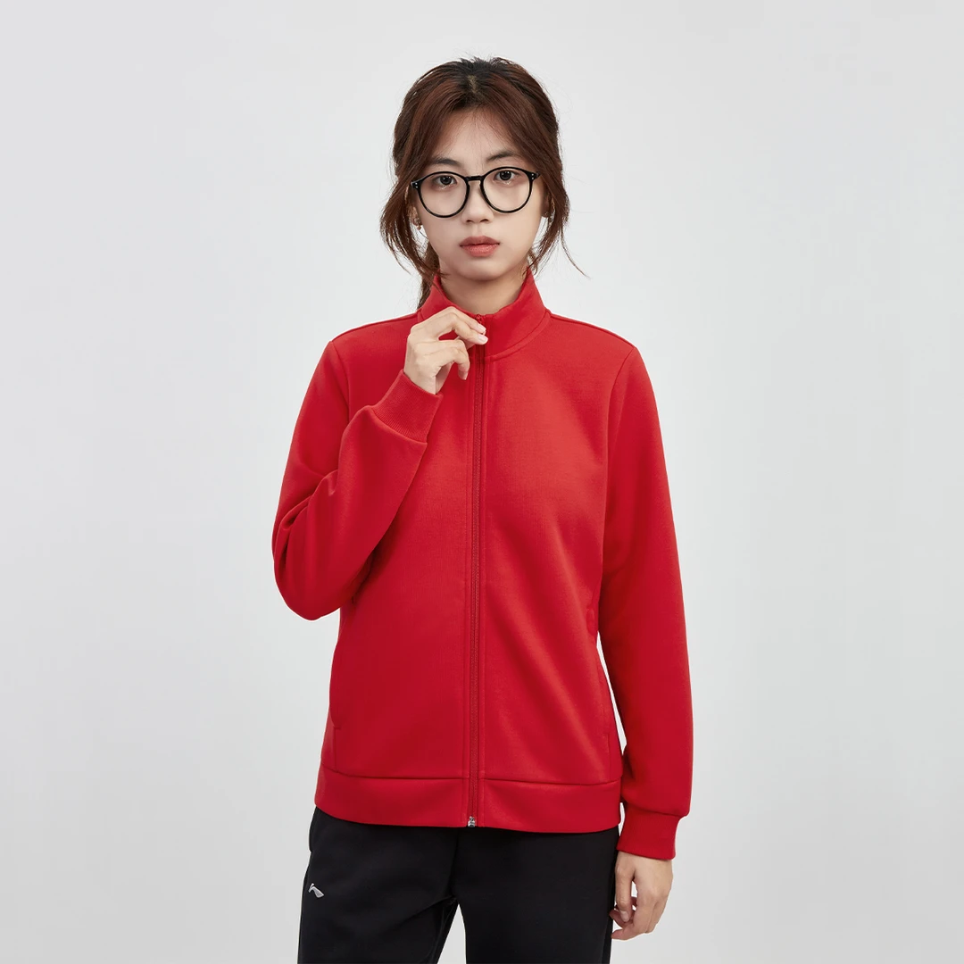 李宁本命年红色开衫2025秋冬潮流卫衣男女立领休闲上衣运动服S