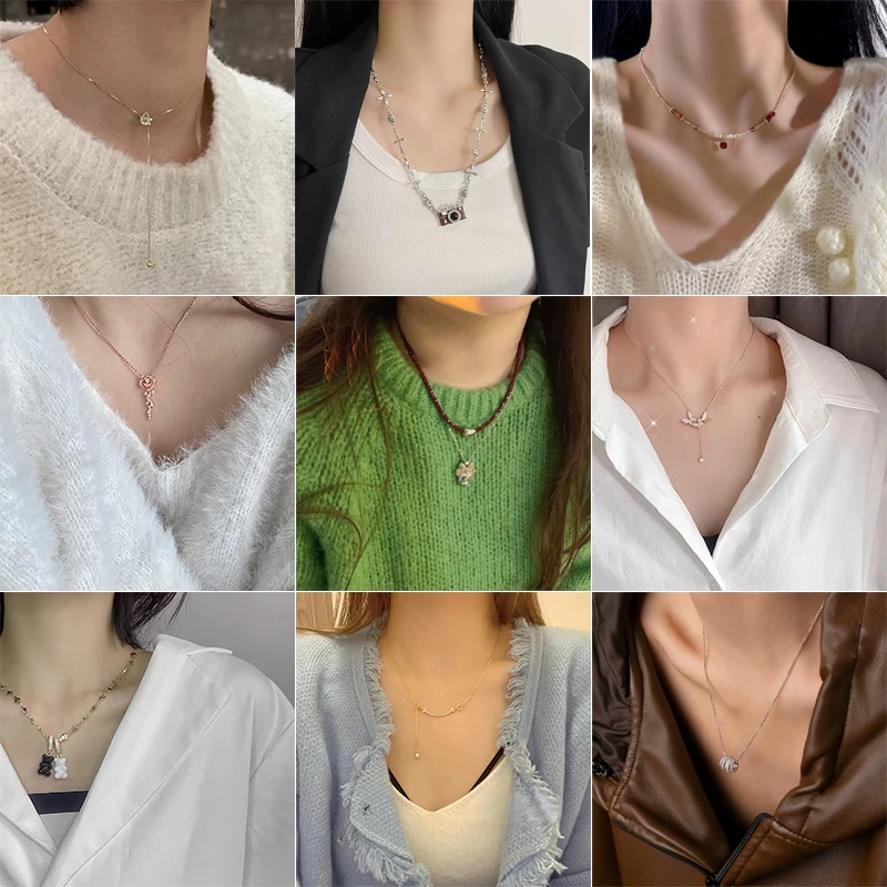 铜合金合成锆石项链 高级饰品自选集合链