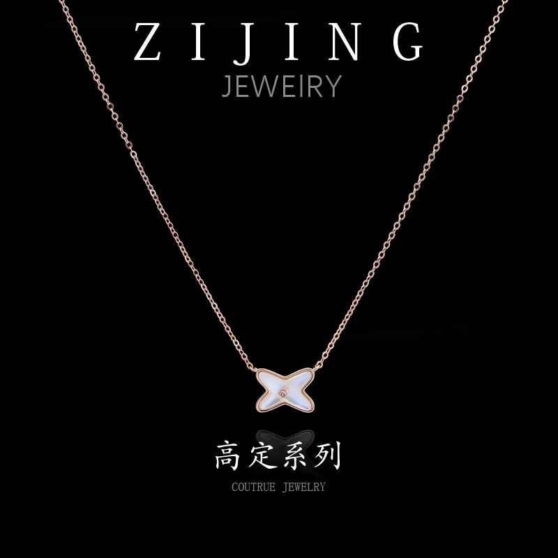 坠链均925银贝壳 CC3267 轻奢设计感925项链38+5CM