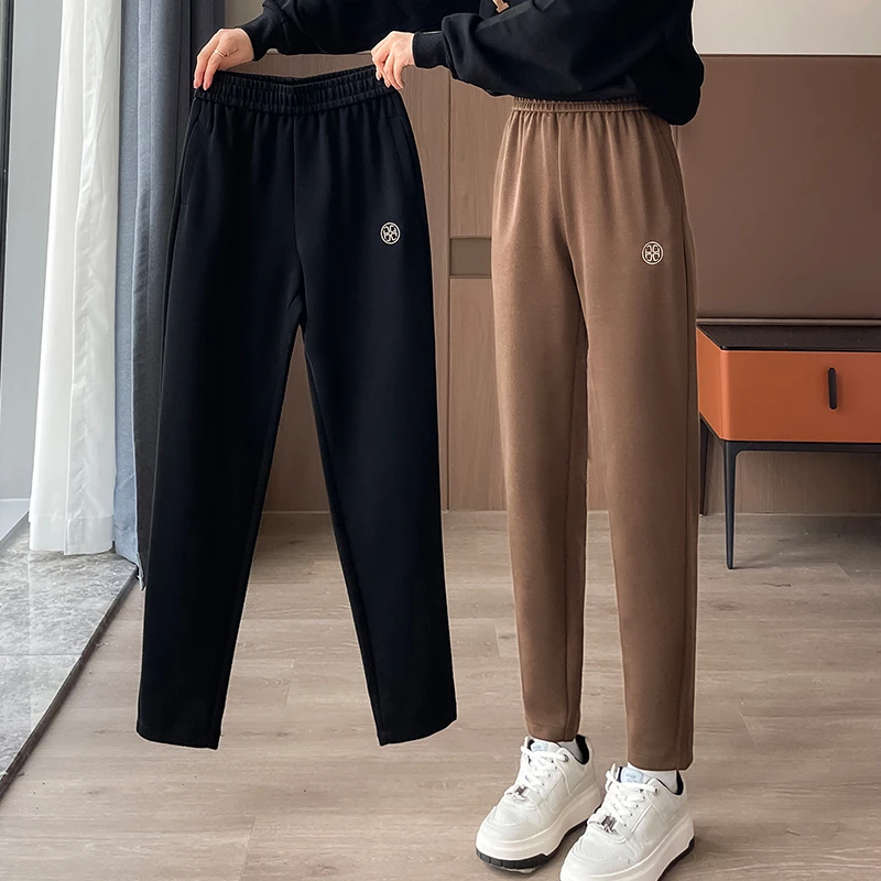 运动裤女春秋冬季2024新款爆款休闲大码高腰哈伦萝卜加绒加厚裤子