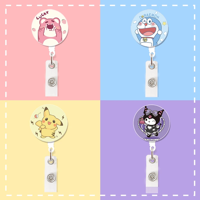 卡通胸卡扣可伸缩夹扣挂工牌卡套证件套易拉扣护士胸牌扣医护工作