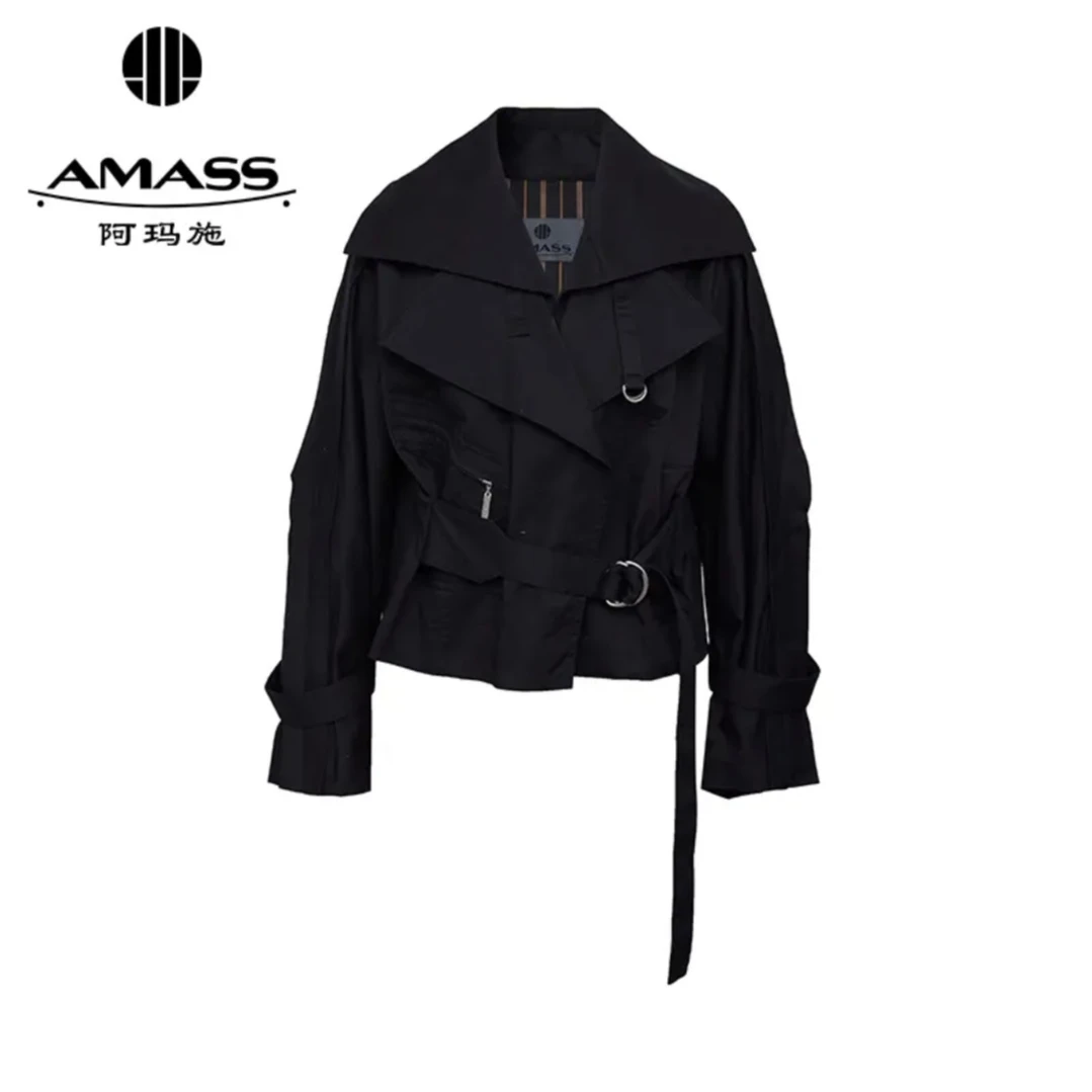 阿玛施AMASS新款装百搭质感造型感宽松率性夹克外套5400795尤莱特