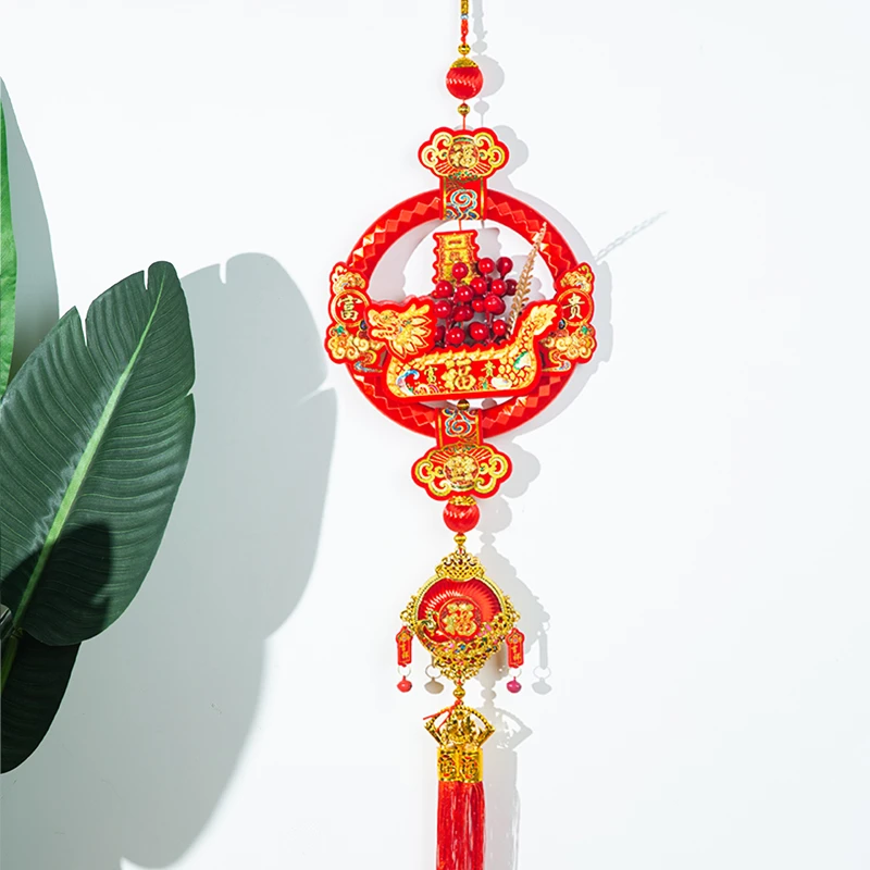 【高档龙舟发财果挂饰】2024龙年挂串春节新年客厅装饰用品红果挂件