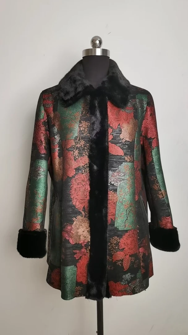 2024冬季新款妈妈装高贵上档次70后女士加厚中长款时尚保暖外套女