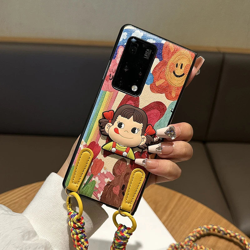 适用荣耀 Magic Vs2手机壳折叠屏卡通不二家牛奶妹彩绘皮质保护套