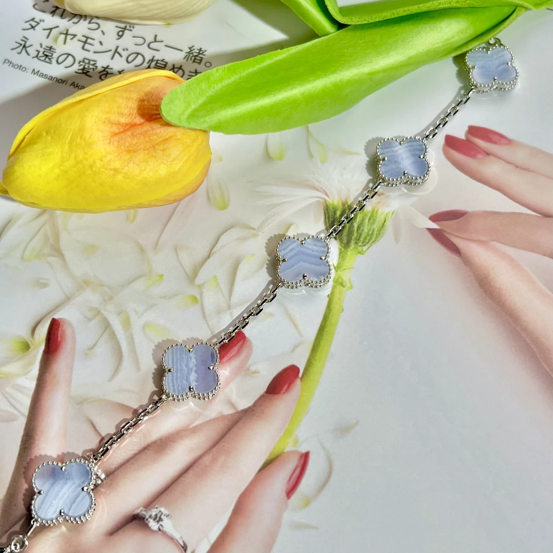 [Sasa]18K优雅紫花手链白月光清透氛围感15MM