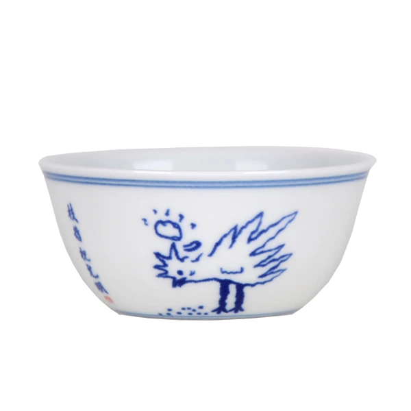 9527款青花瓷神鸟凤凰图景德镇唐伯虎祝枝山瓷器高端茶具主人茶杯