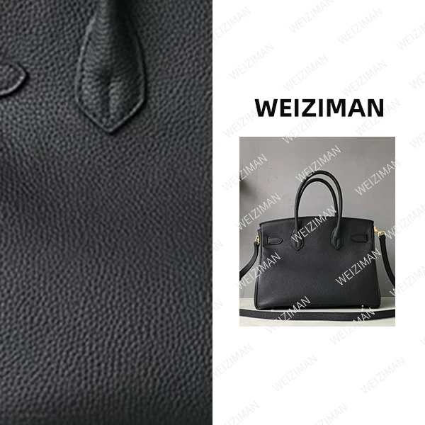 【黑总】现货包包牛皮手提单肩斜挎包女DSN-BK-30荔枝纹（金）黑色