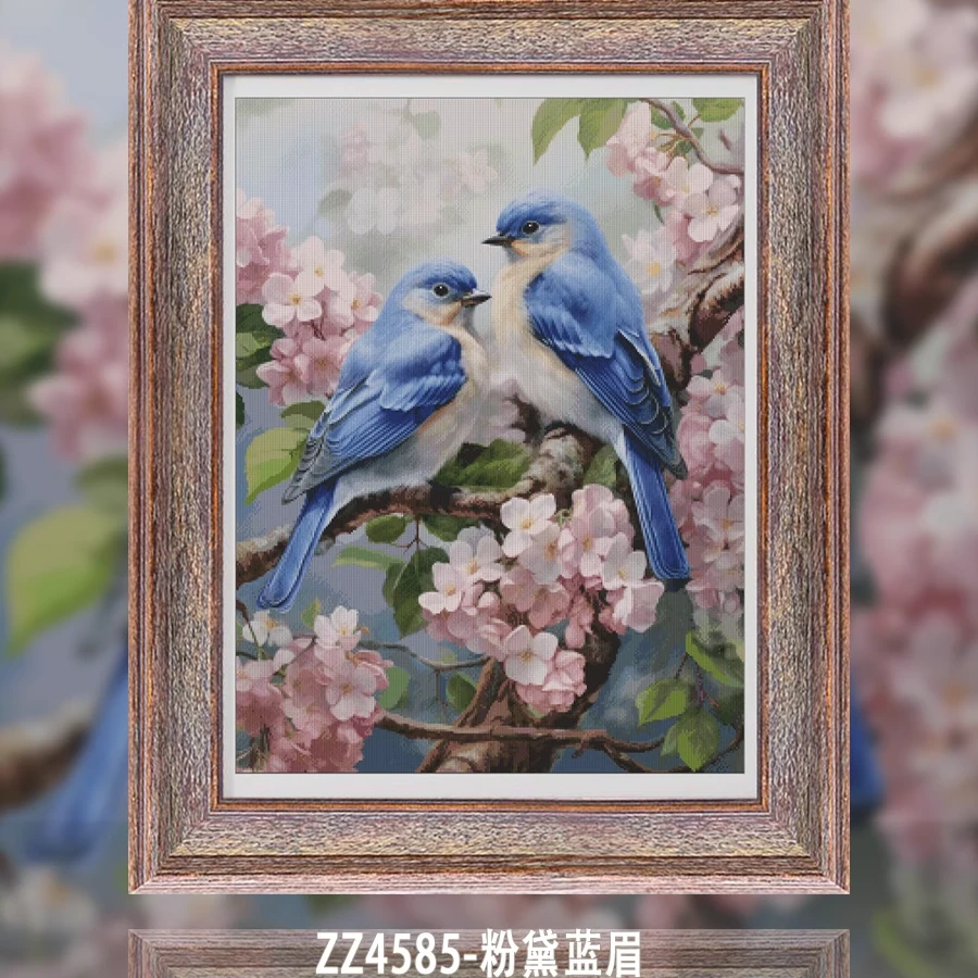 【ZZ4585-粉黛蓝眉】十字绣2023新款自己绣手工客厅卧室欧式印花