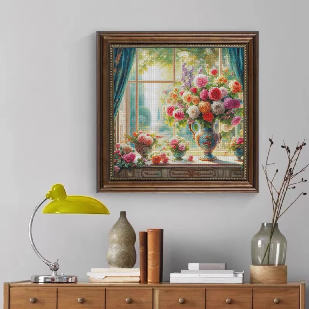 【ZZ4236-1 花团锦簇 最终版】十字绣2023新款手工客厅花瓶简约现代