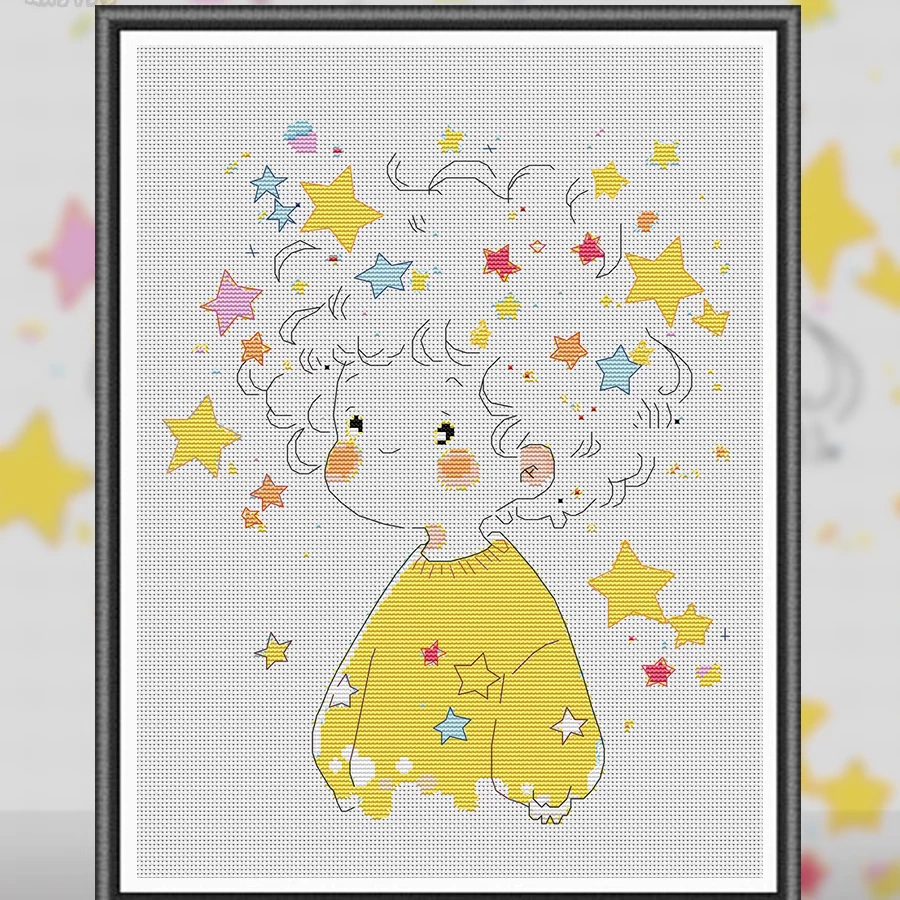 【miss绣】【CC183-星星小男孩】十字绣2024新款客厅卧室手工刺绣印