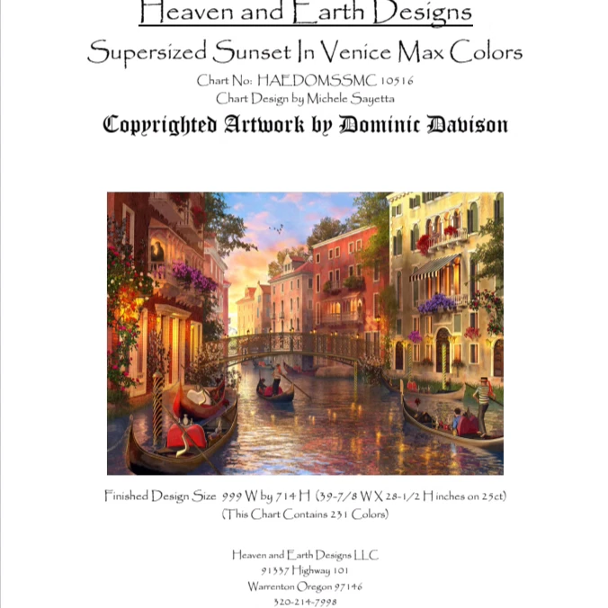 【ZZ4221-威尼斯日落】十字绣2023年新款自己绣客厅油画风景系