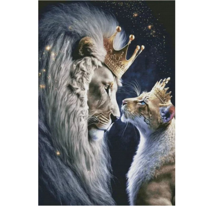 【ZZ3812-狮王夫妇】十字绣现代2023新款客厅满绣大幅大气自己绣
