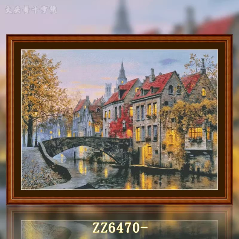 【ZZ6470-油画宁静的夜晚】十字绣2024新款客厅卧室自己绣简约小