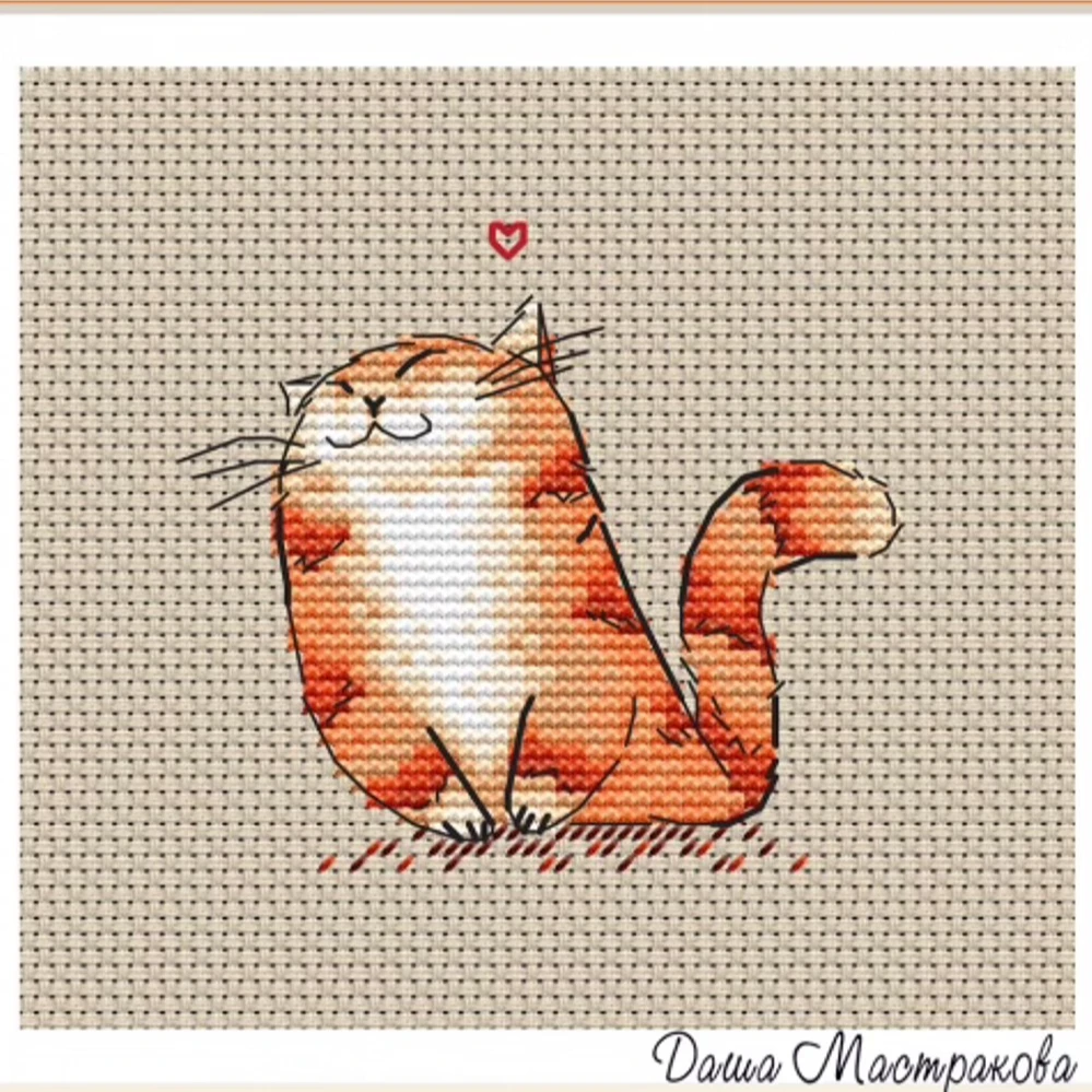 萌猫咪十字绣2024新款线绣小件摆台卡通图案小幅刺绣客厅可爱装饰