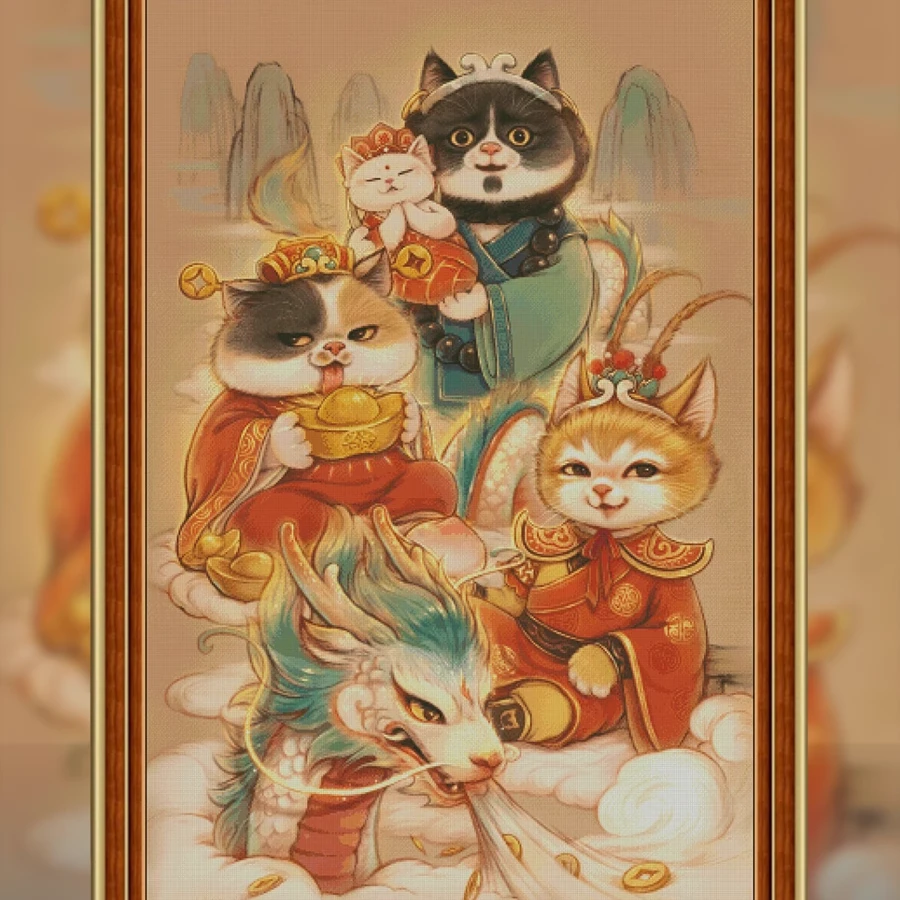 【ZZ4877-喵游记】十字绣2024新款自己绣