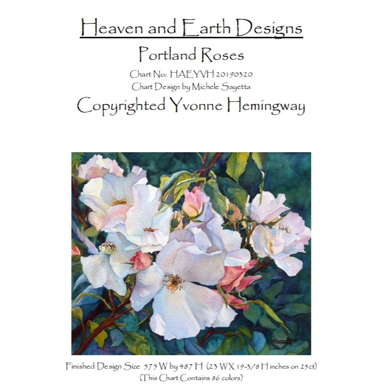 波特兰玫瑰十字绣2023新款自绣手工客厅卧室小件植物花卉