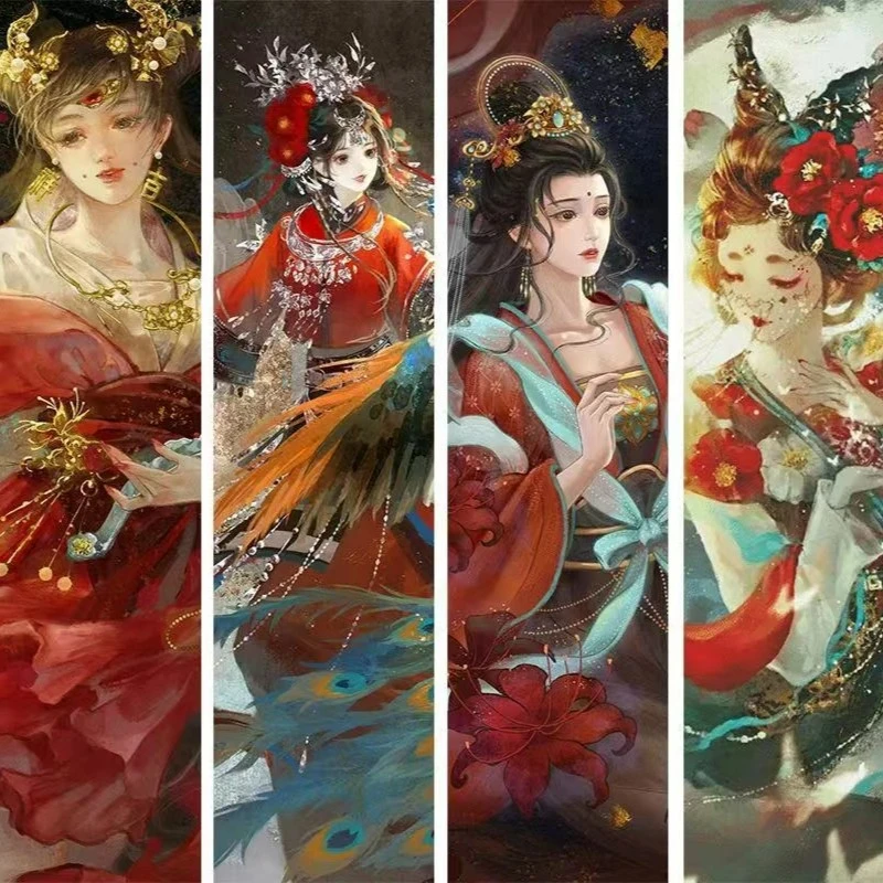 【4个一套】【新款】古风红衣系列绷布神器十字绣2023新款绷布