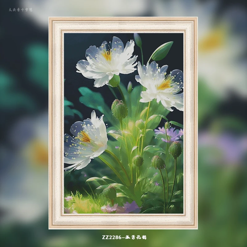 ZZ2286-孤芳花相十字绣2023新款客厅卧室大幅自己绣手工简