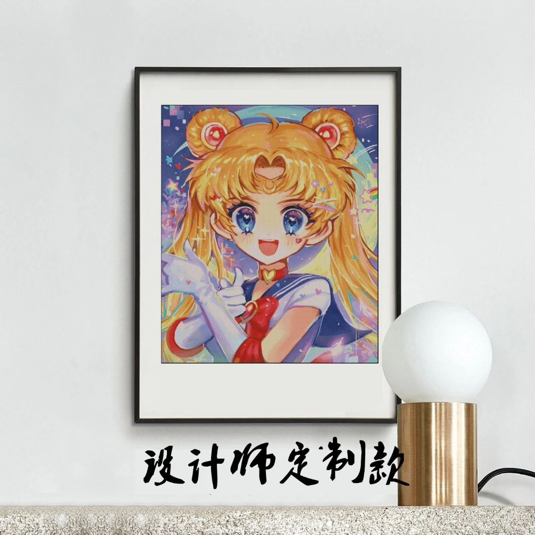 设计师定制款卡通水冰月十字绣2022年新款自己绣客厅小格餐厅动漫