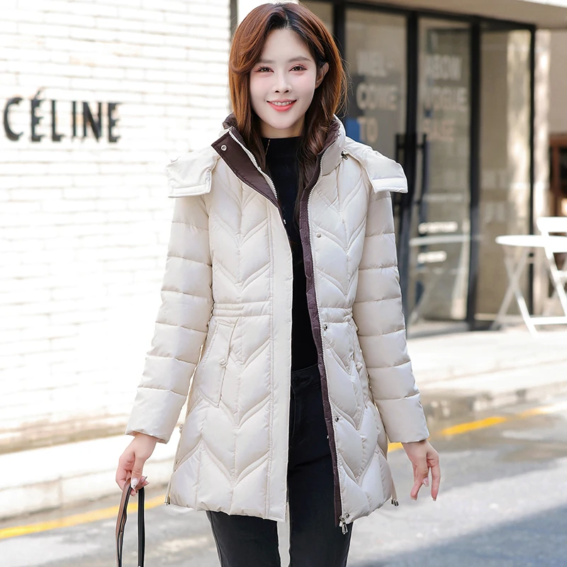 2024免洗棉服外套中长款修身显瘦妈妈装棉衣加厚女士棉袄小个子