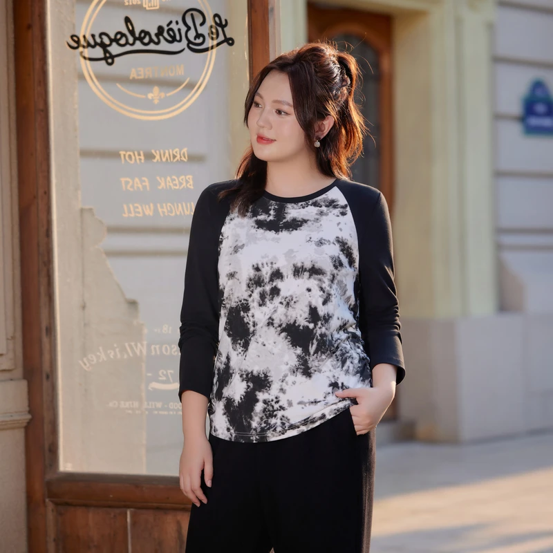 【时尚气质显瘦针织衫】纤莉秀大码女装【视频】胖mm百搭上衣QI5158