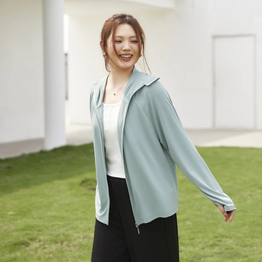 【清新凉感防晒衣】纤莉秀大码女装防紫外线透气防晒外套QJ2188