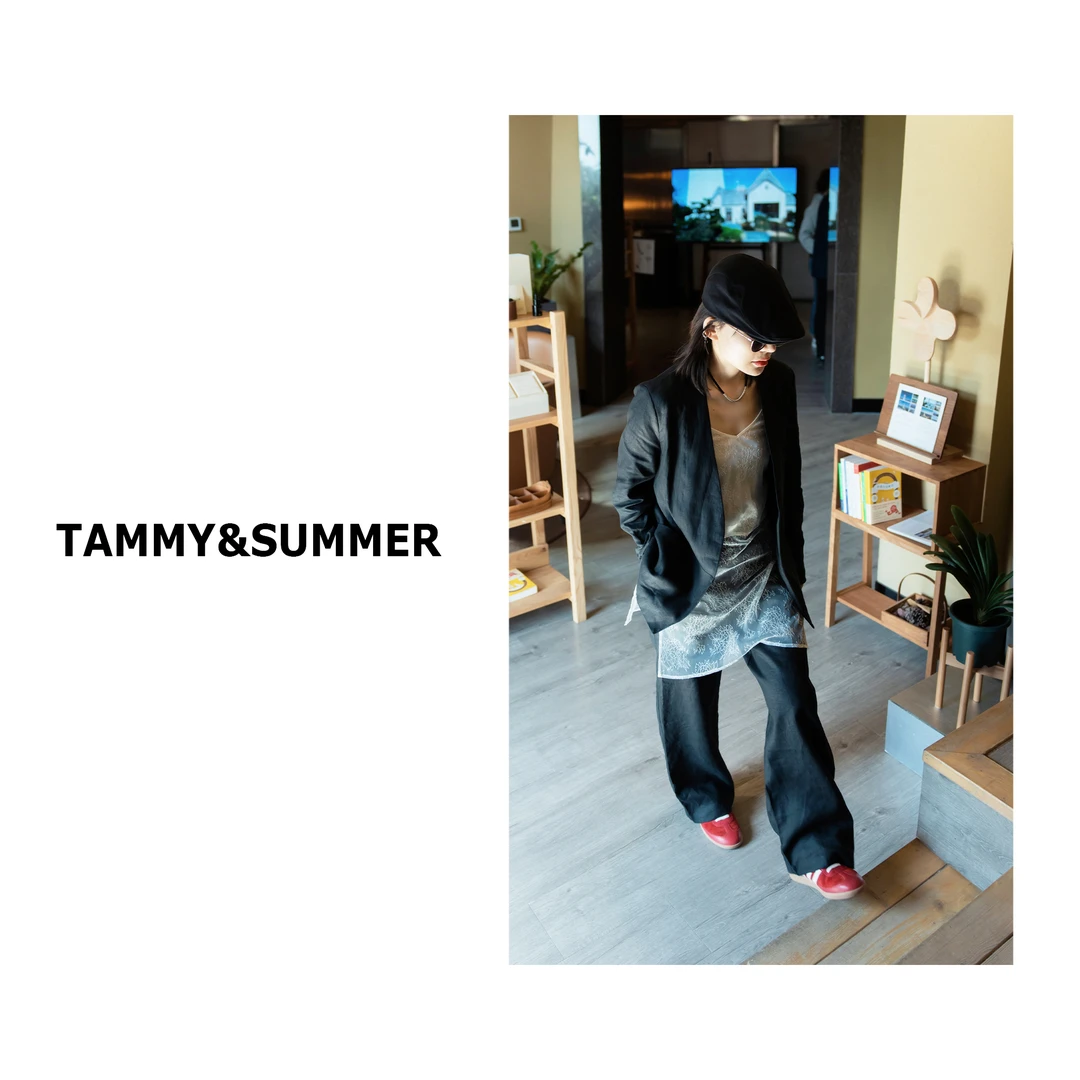 【Tammy&Summer】100%亚麻V领薄款西装休闲直筒裤两件套套装19Z8215