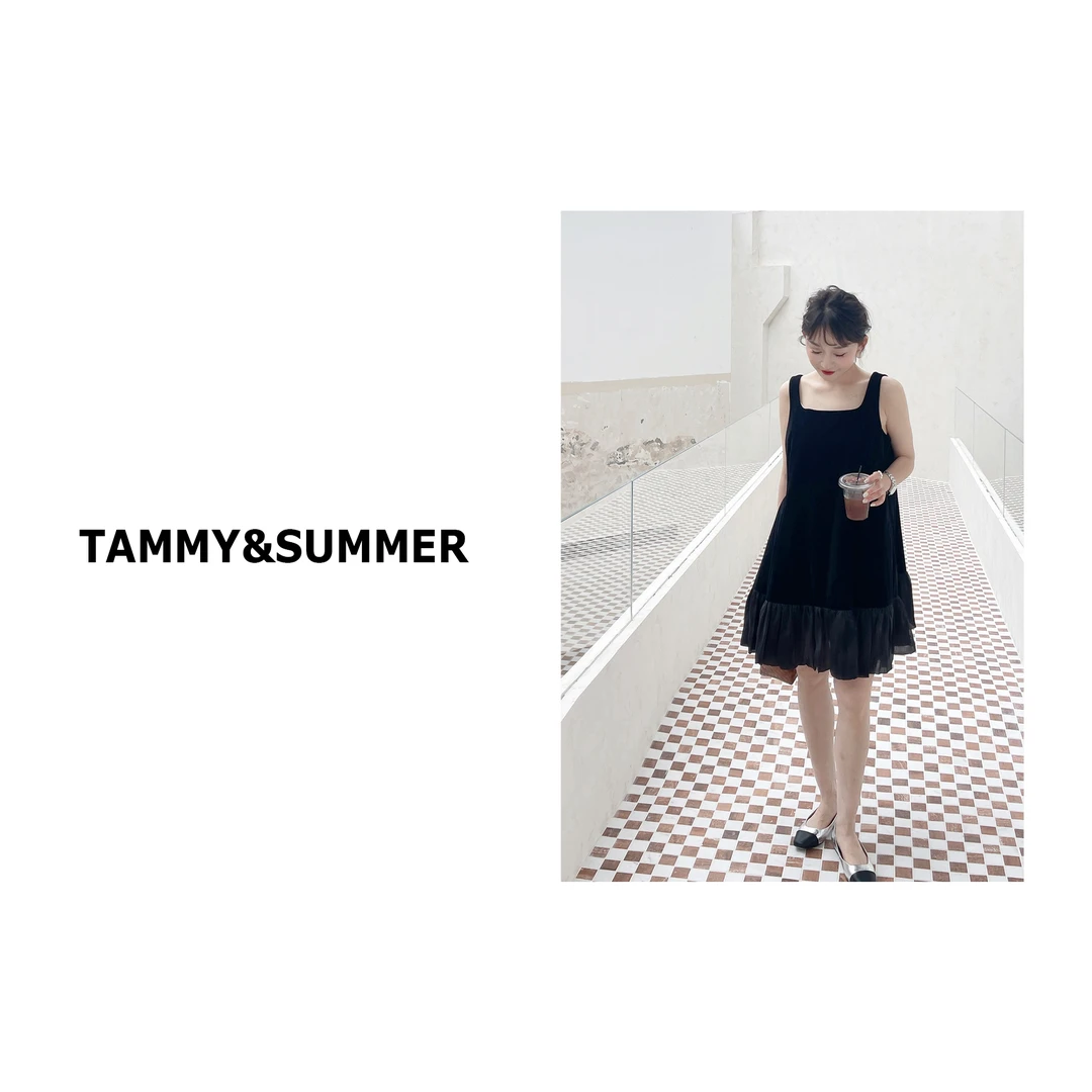 【Tammy&Summer】质感高级进口丝绒吊带连衣裙30508