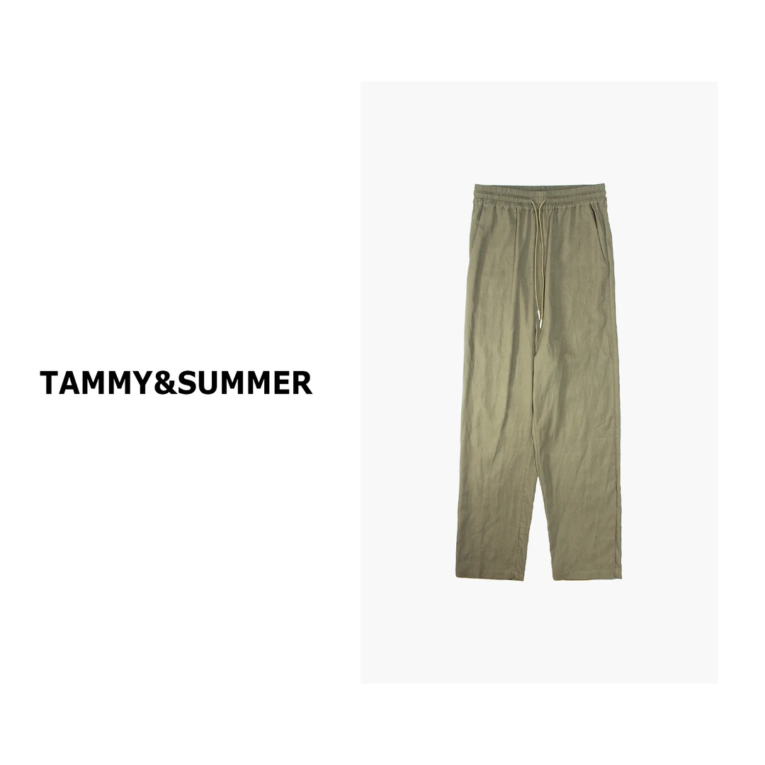 【Tammy&Summer】夏季凉感天丝混纺面料直筒裤抽绳显瘦休闲裤24770