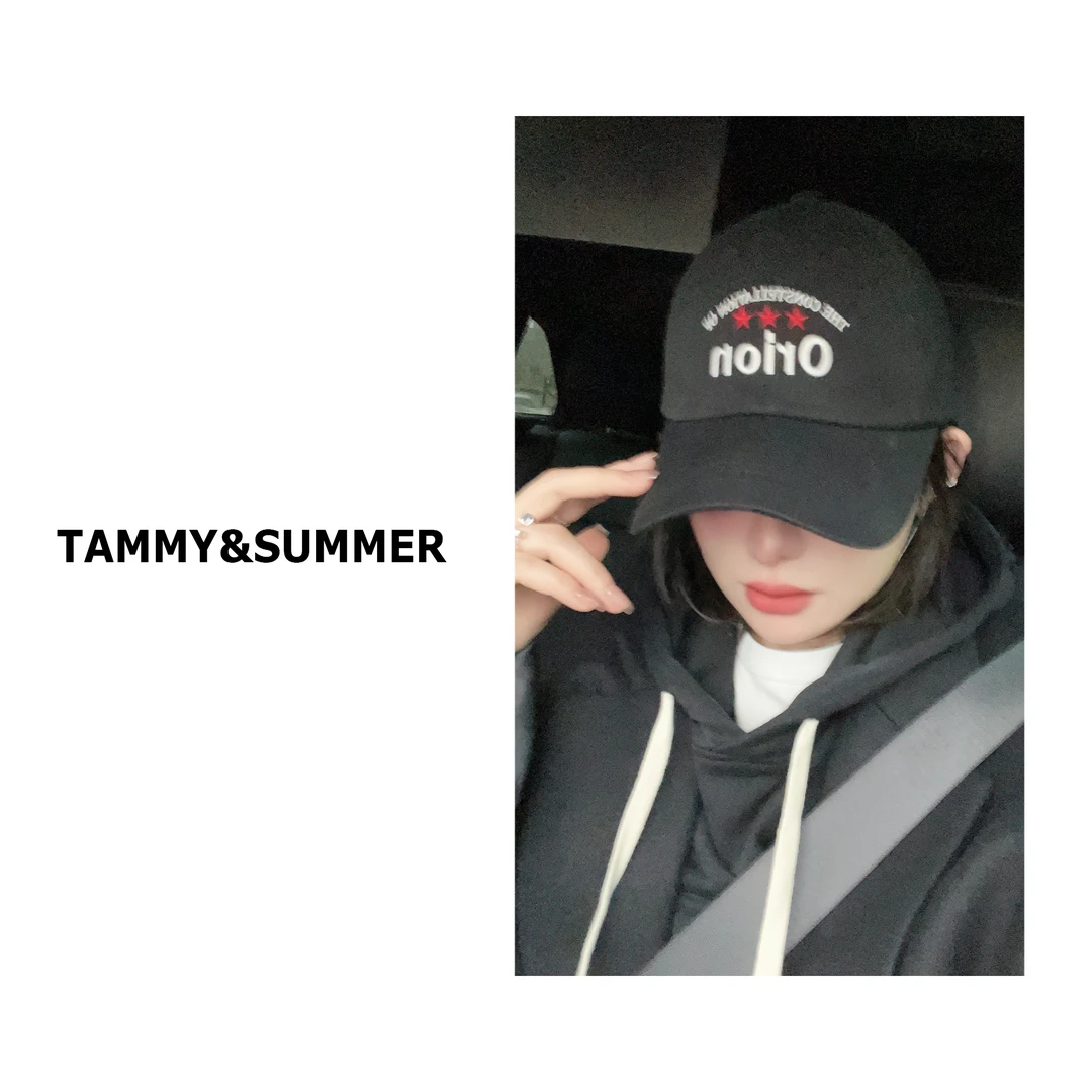 【Tammy&Summer】字母刺绣休闲百搭鸭舌帽黑色韩版棒球帽24474