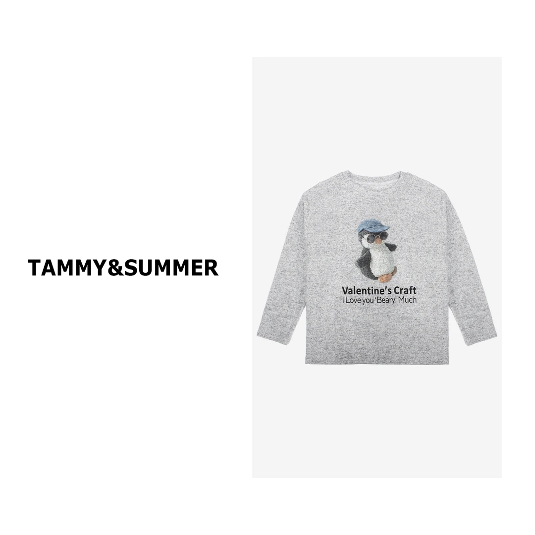 【Tammy&Summer】软糯舒适卡通企鹅印花打底衫上衣长袖圆领T恤1109