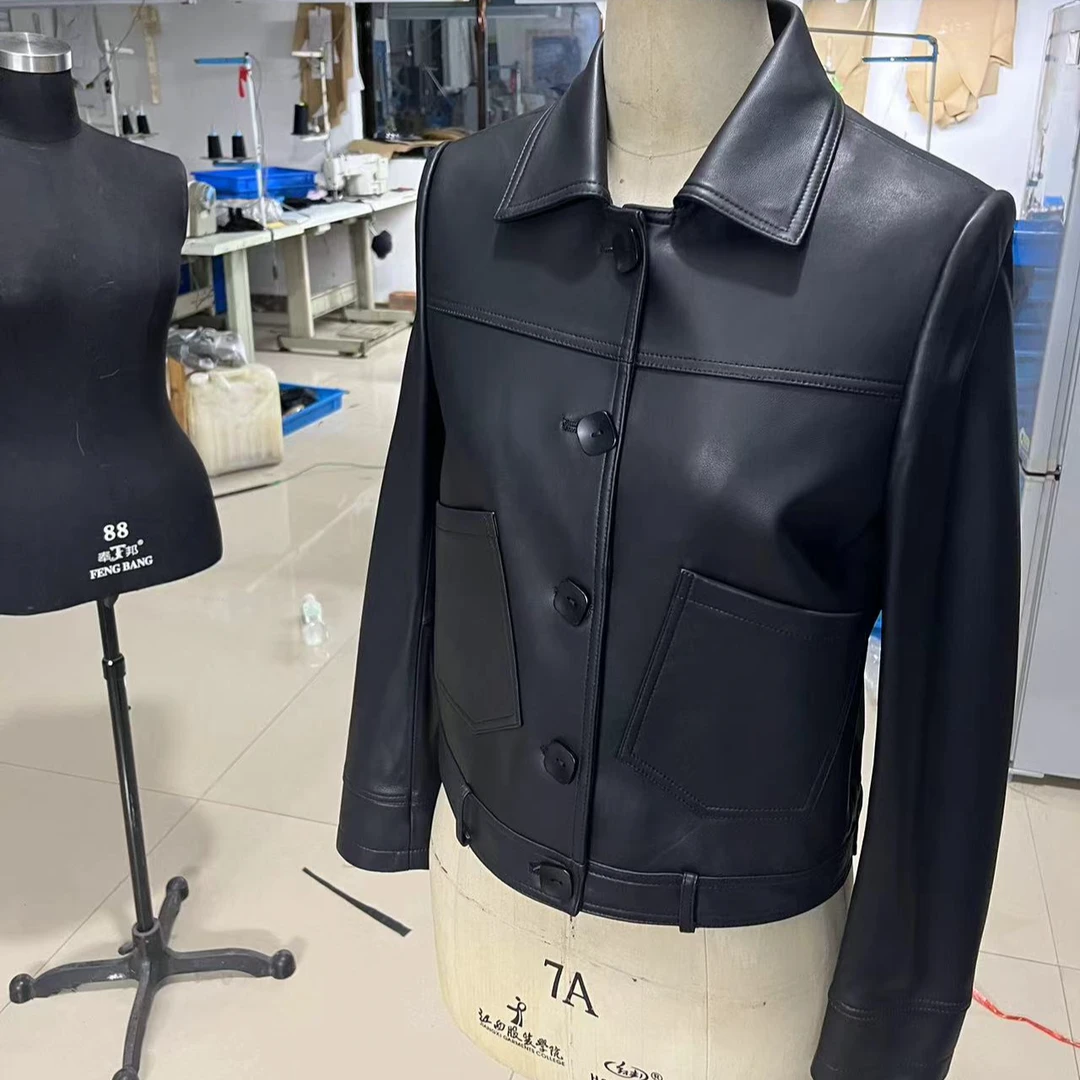 羊皮短款女显瘦高级